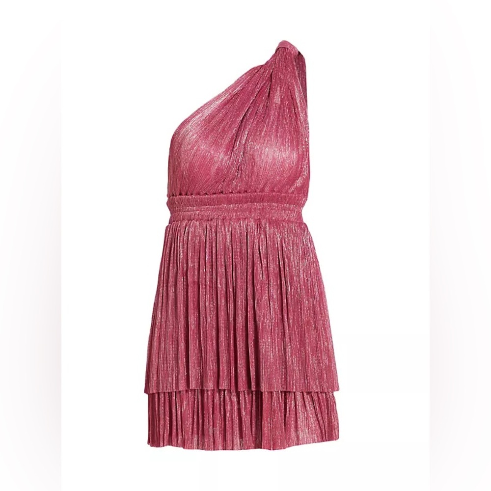 Sabina Musayev chicago metallic one shoulder minidress